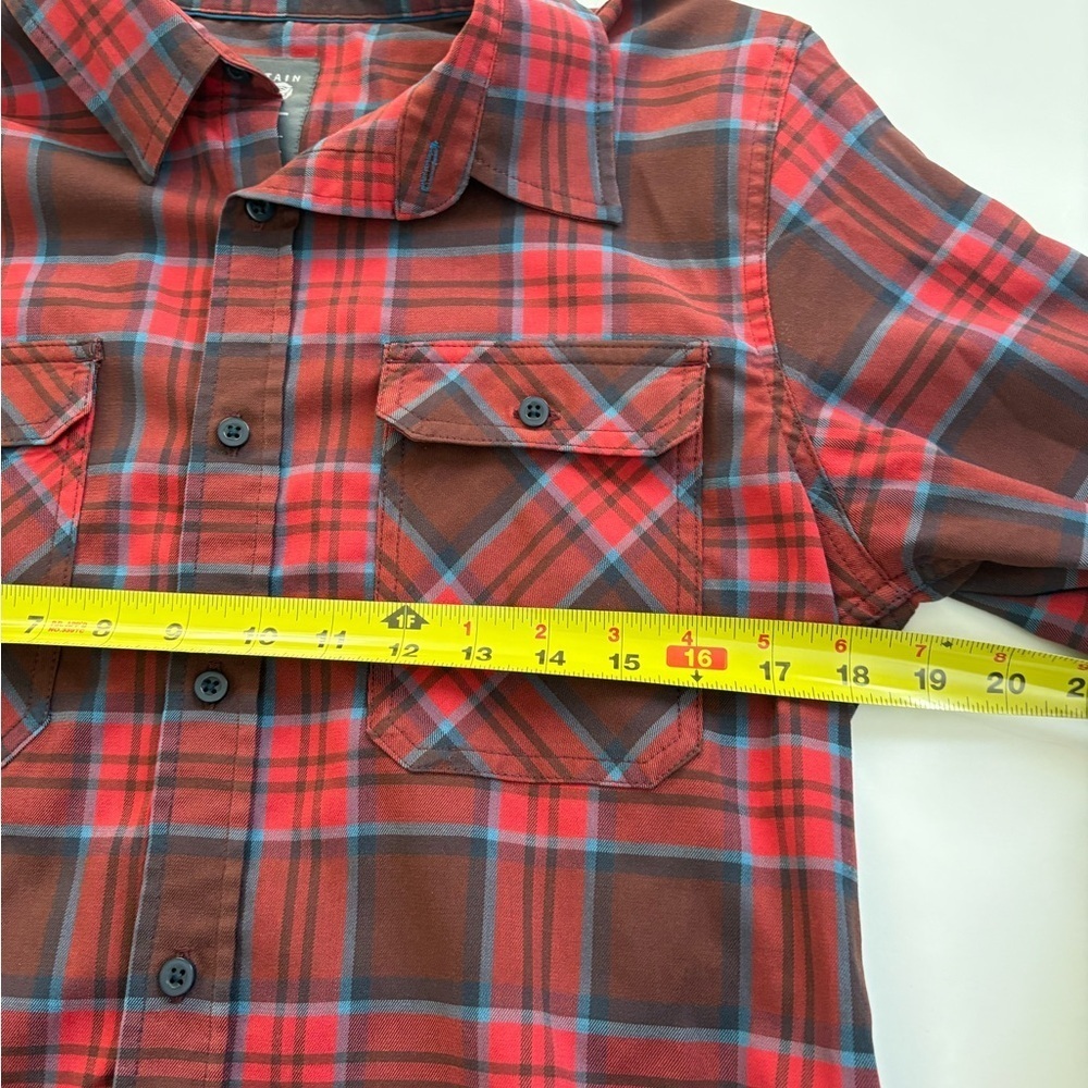 Mountain Hardwear Red Blue Plaid Button Up Long Sleeve Size Medium *Flaw - Picture 6 of 8